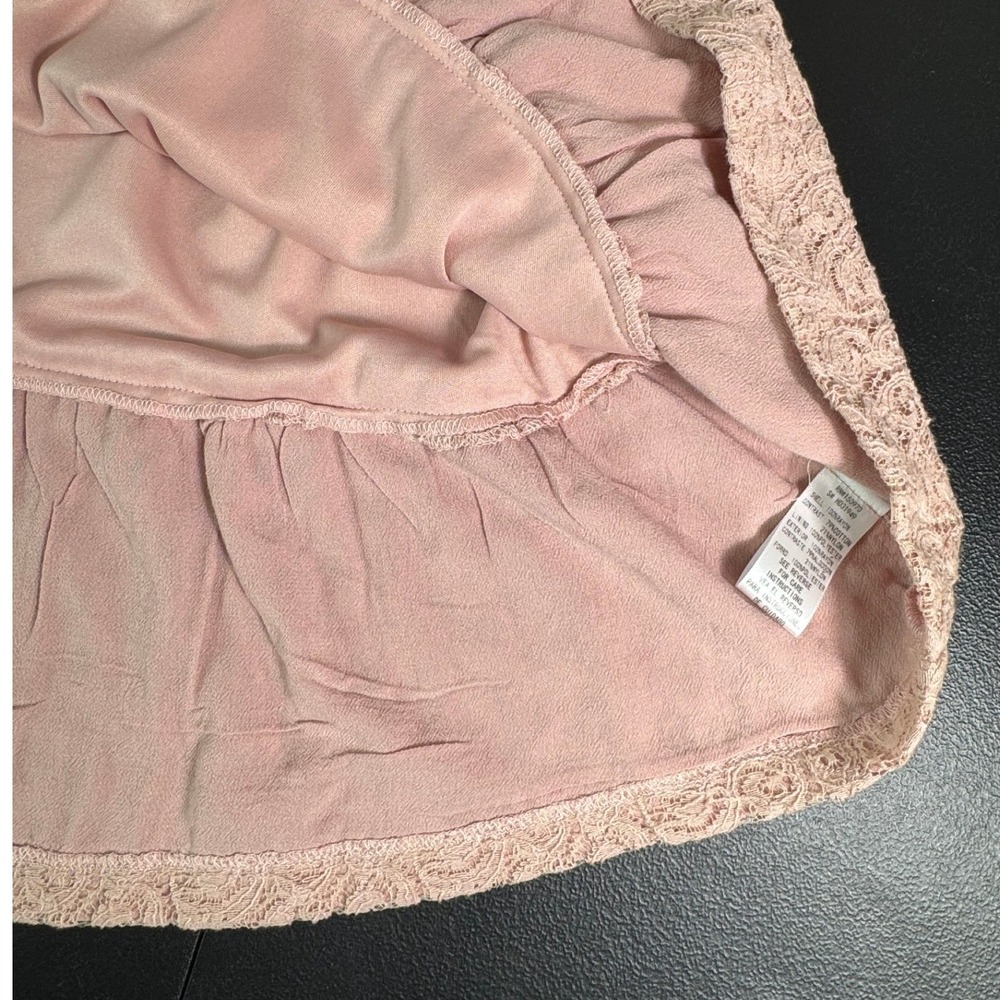 Hummingbird Mauve Pink Lace Hem Smocked Mini Dress NWT Large HD31949 - Picture 4 of 8